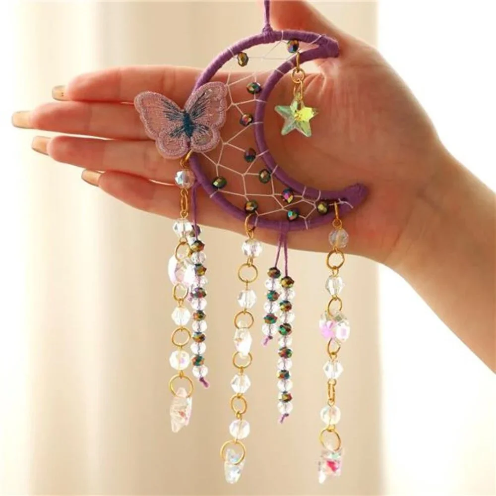 Purple Butterfly Small Moon Dream Catchers